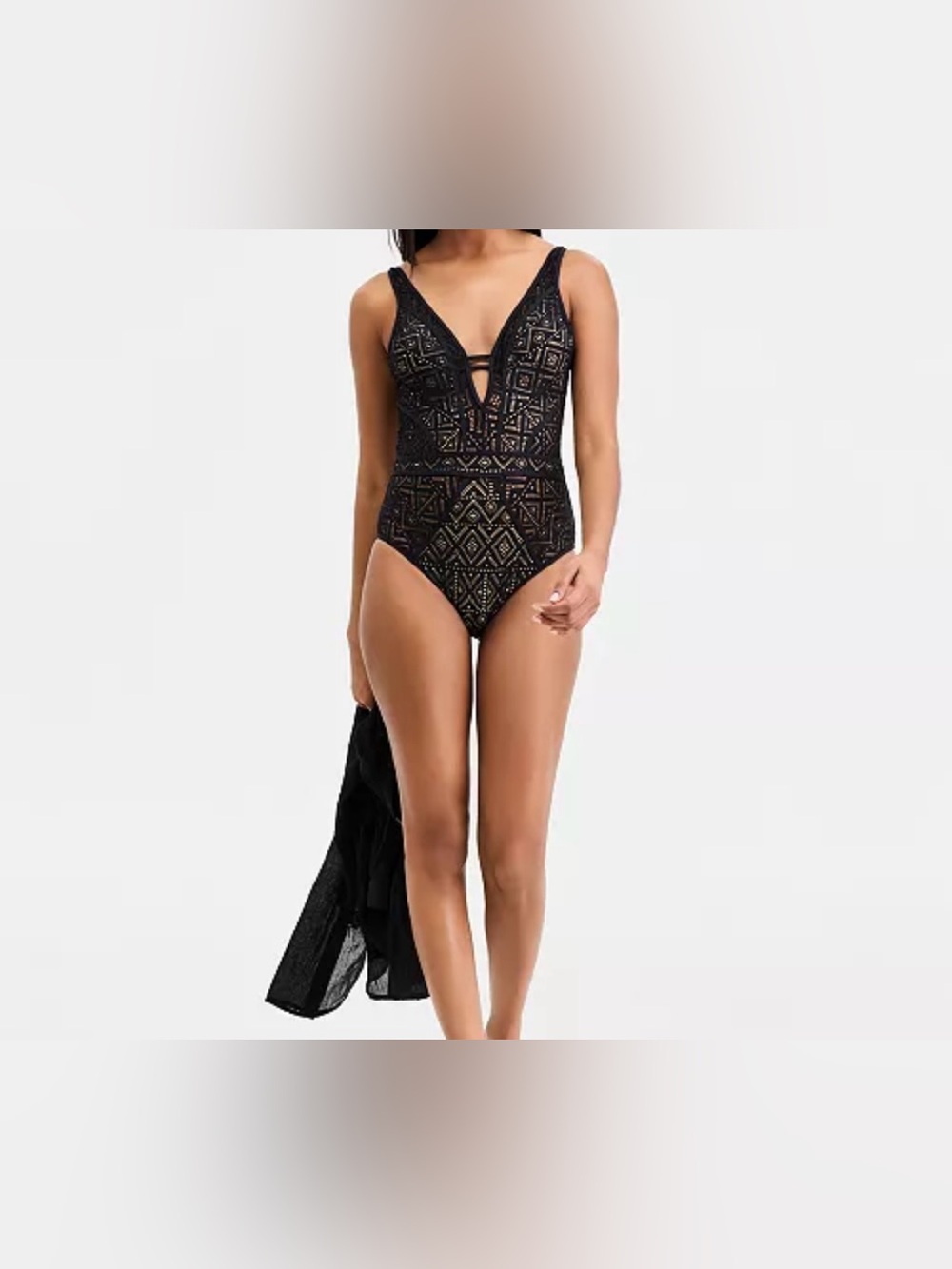 Blk Becca one piece swimsuit sz L, excellent condition